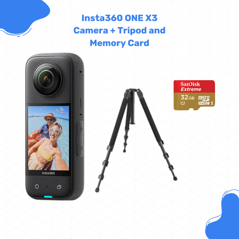 Insta360 ONE X3 camera plus tripod and memory card - Virtual Tours